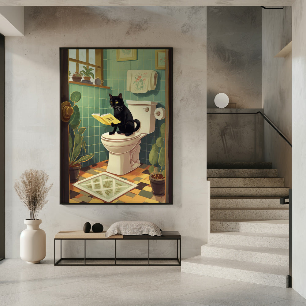 canvas prints Toilet Cat16X20inches- Unframed