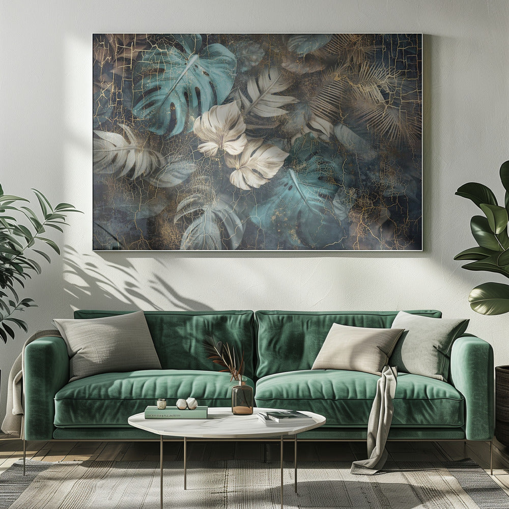 Artwork Jungle Leaves Art Illustration Wallart 2920X16inches- Unframed