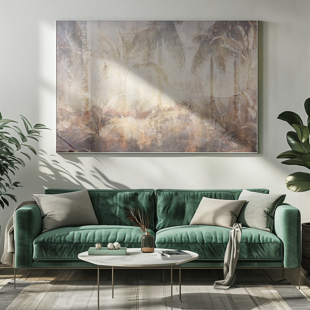Jungle Leaves Art Illustration Wallart 45 Wall Artwork 0