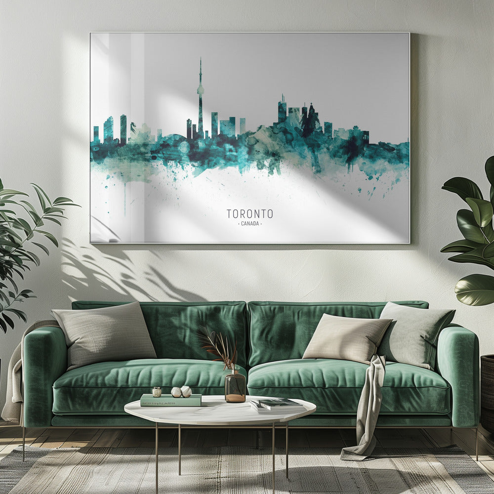 Wall art Toronto Canada Skyline-20X16inches-Gallery Wrapped (Ready to Hang)