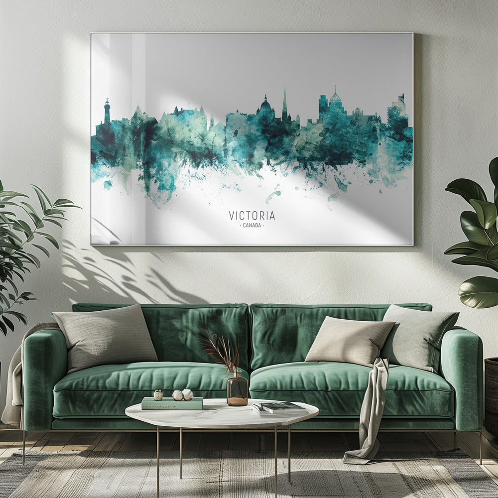 Wall art Victoria Canada Skyline-20X16inches-Gallery Wrapped (Ready to Hang)