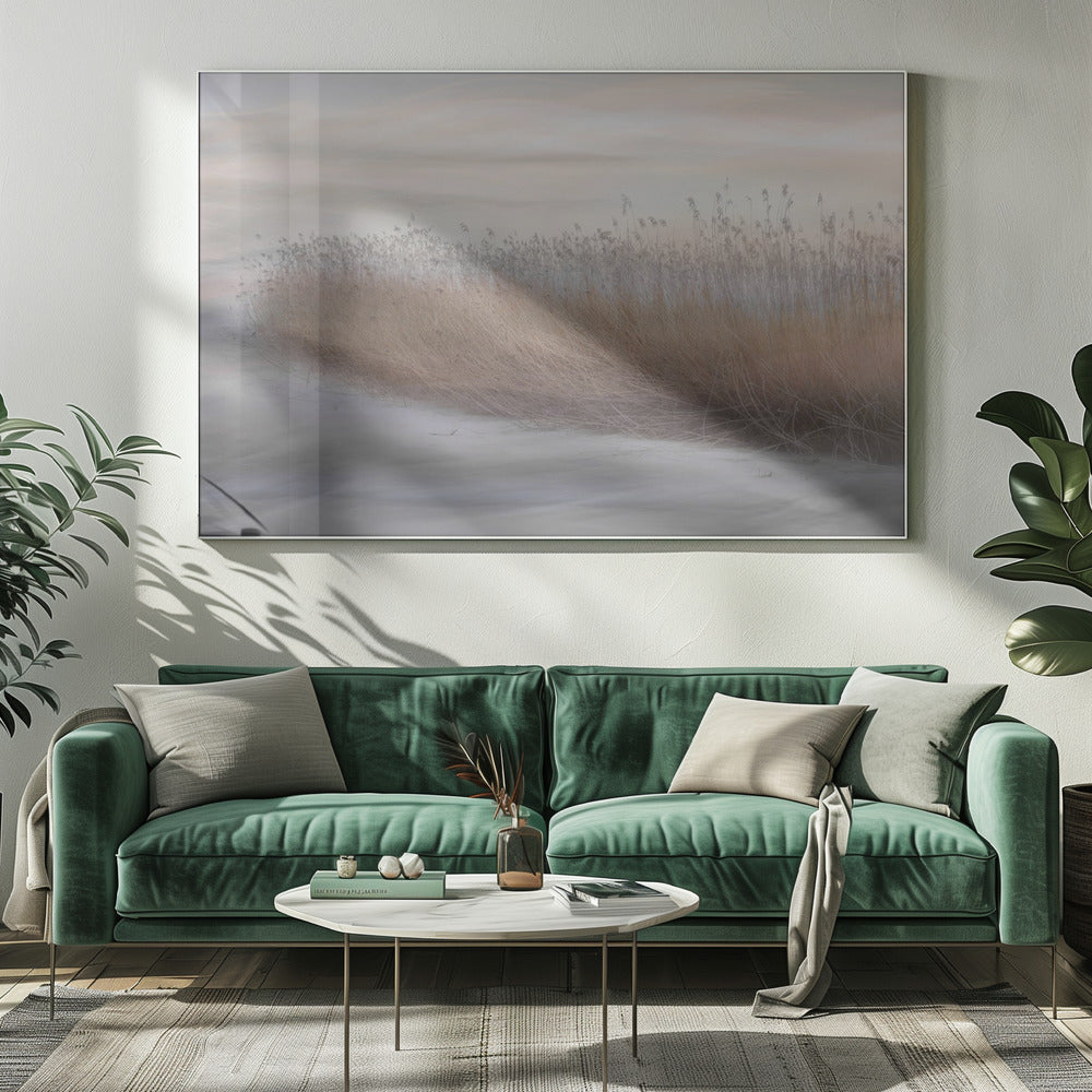 Artwork- Winter Reed-48X36inches-In Black Floating Frame