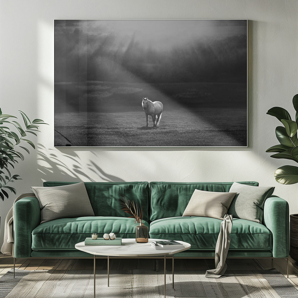 Artwork morning appearance. Hourses20X16inches- Unframed