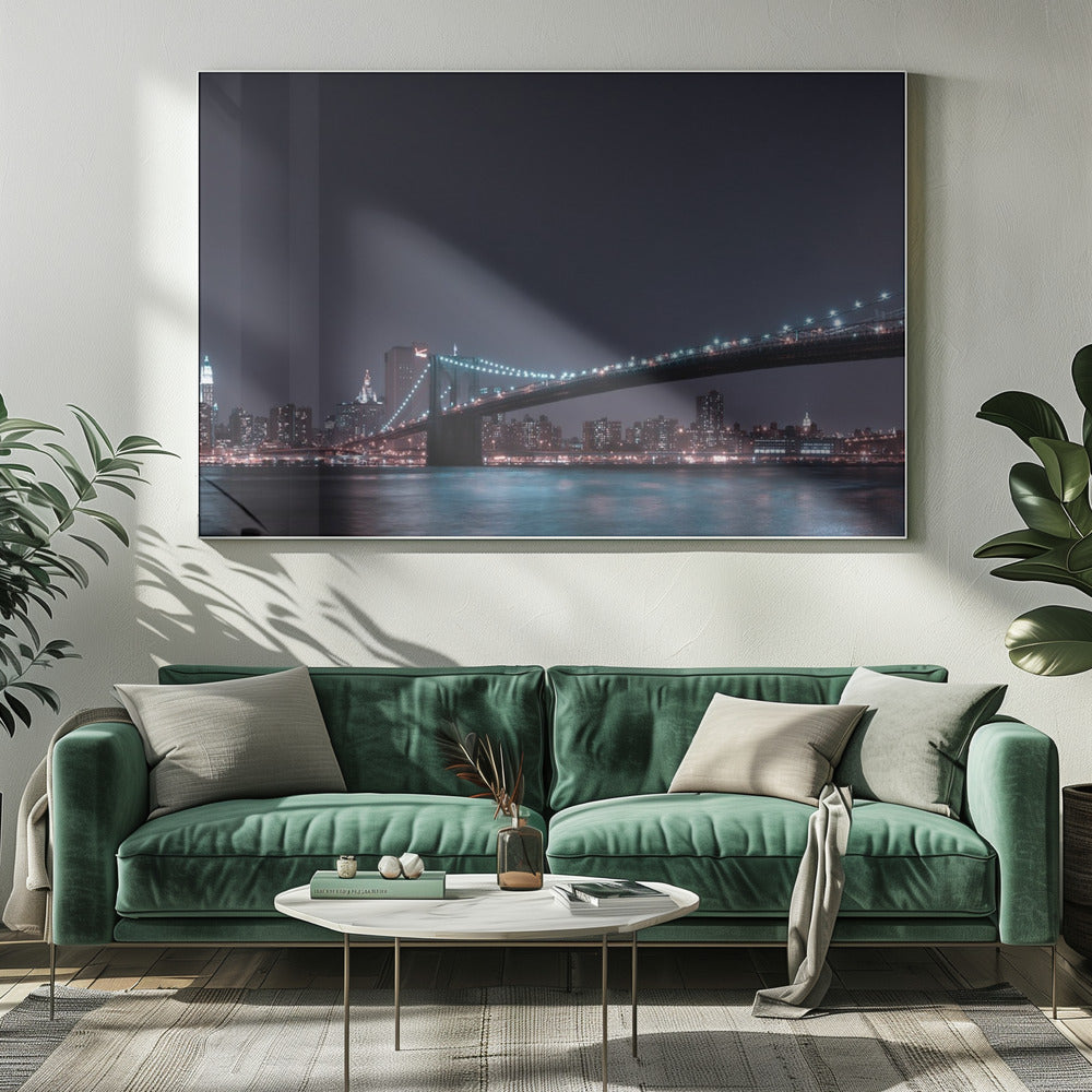 Artwork Manhattan Skyline and Brooklyn Bridge20X16inches- Unframed