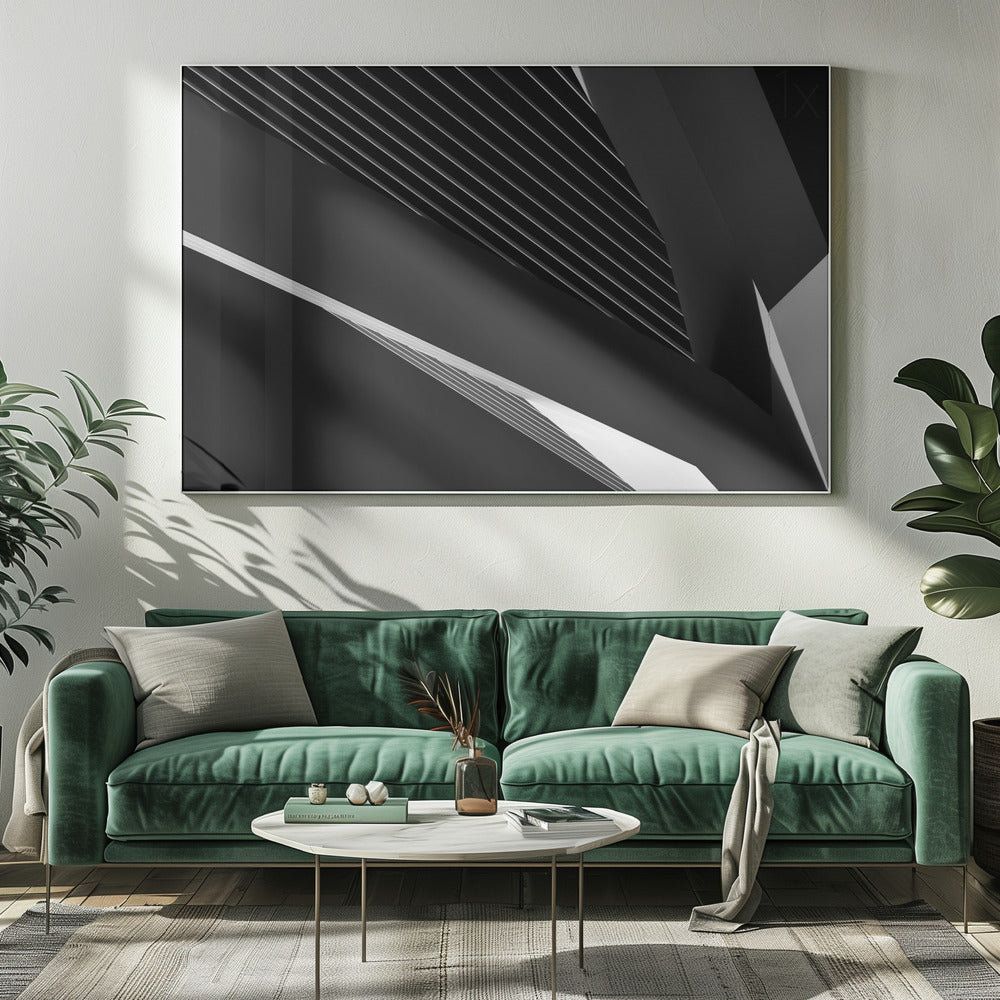 Artwork- Abstraction of a swan-48X36inches-In Black Floating Frame