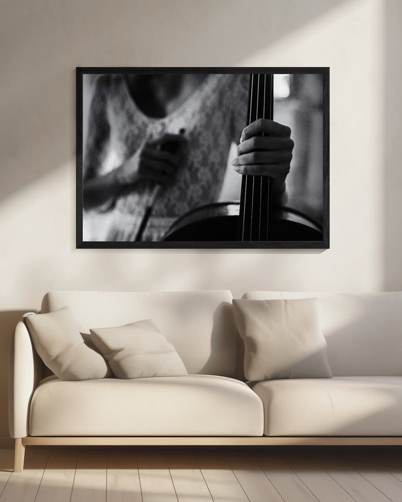 Artwork- break for the cello-48X36inches-In White Floating Frame