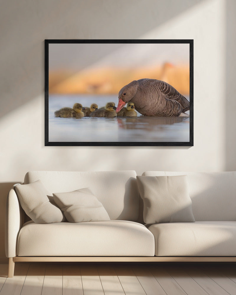 Artwork happy family20X16inches- Black Frame