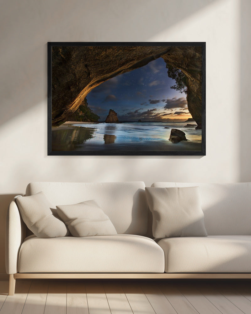 Artwork Cathedral Cove20X16inches- Black Frame