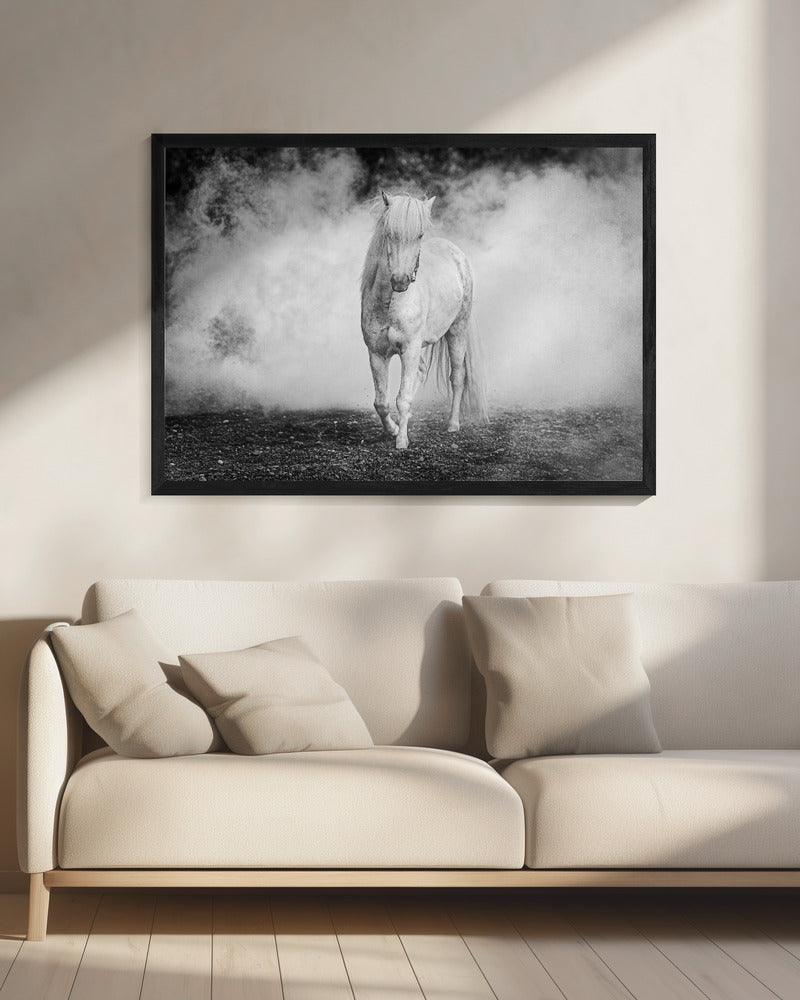 Artwork- Icelandic pony-48X36inches-In White Floating Frame