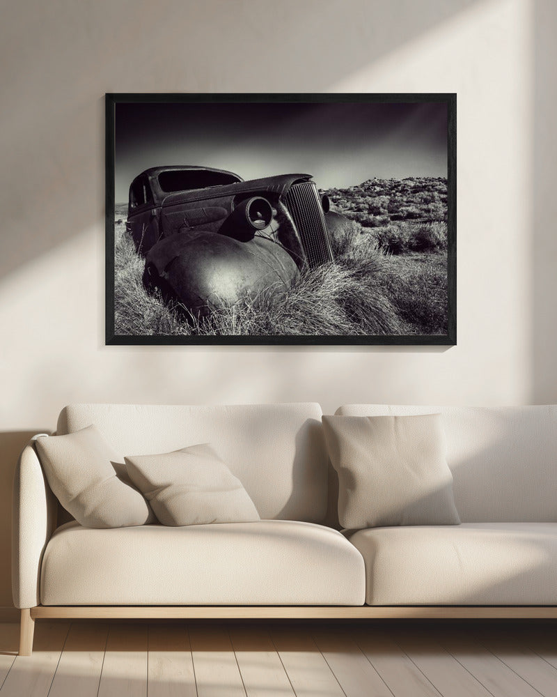 Artwork- Disposed-Car-48X36inches-In White Floating Frame