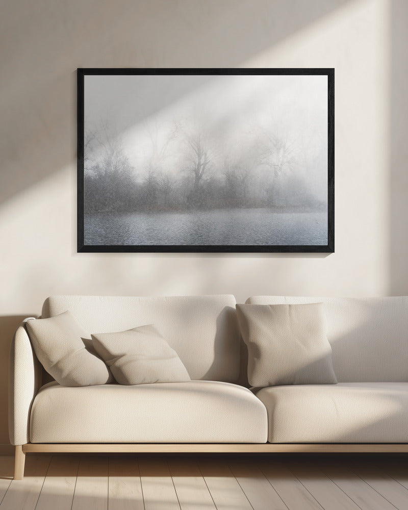 Artwork- Misty landscape-48X36inches-In White Floating Frame