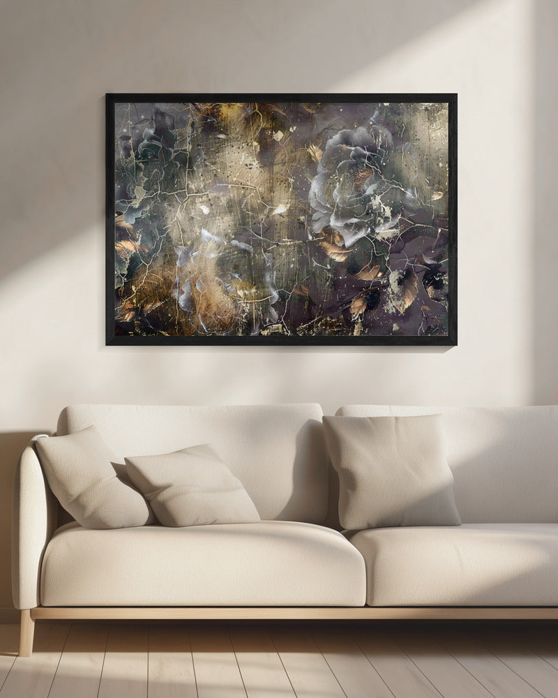 Artwork Floral Vintage Art Illustration 2320X16inches- Black Frame