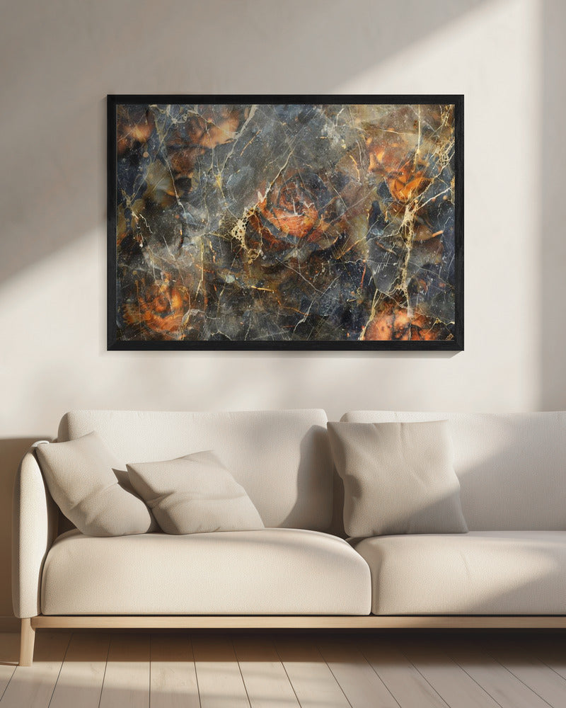 Artwork Floral Vintage Art Illustration 2420X16inches- Black Frame