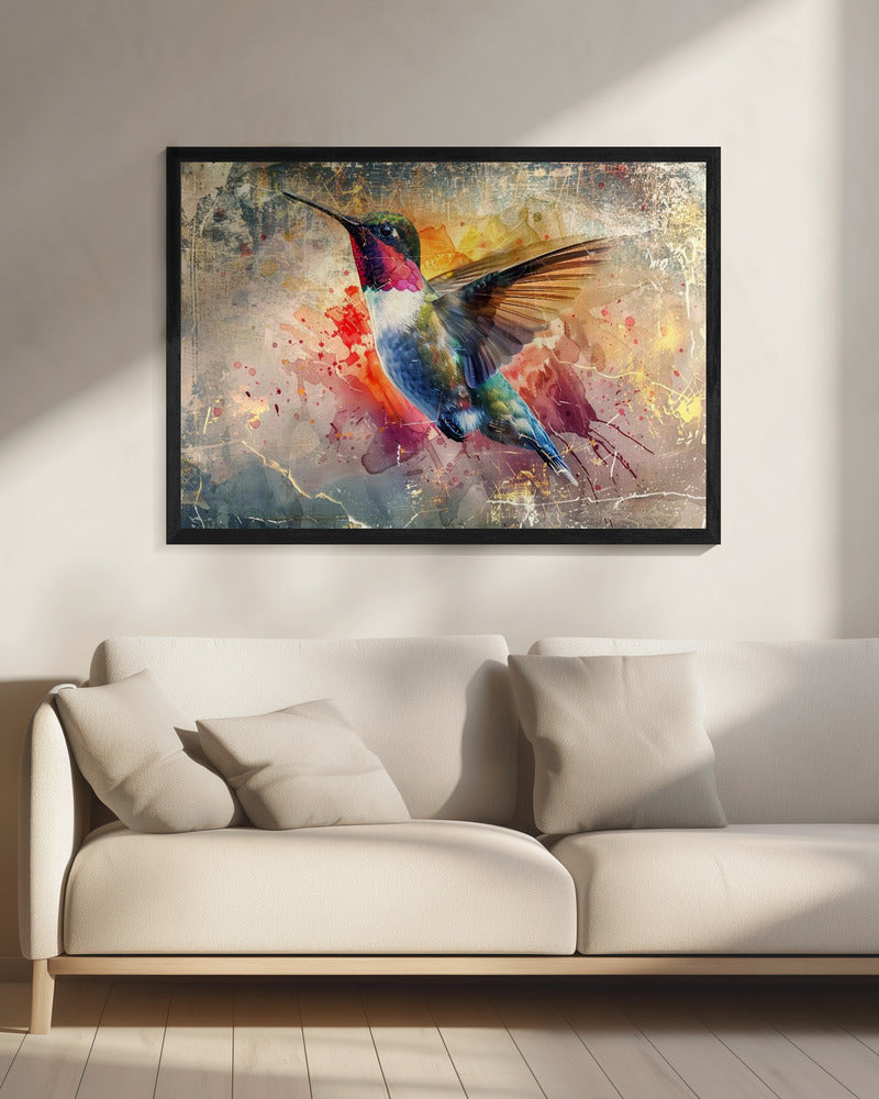 Artwork Bird Birds Animal Vintage Art Illustration Wallart 1920X16inches- Black Frame