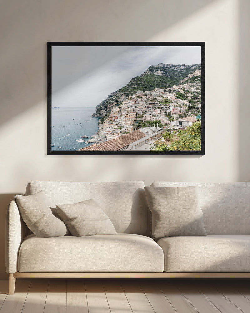 Artwork Positano at the Amalfi Coast20X16inches- Black Frame