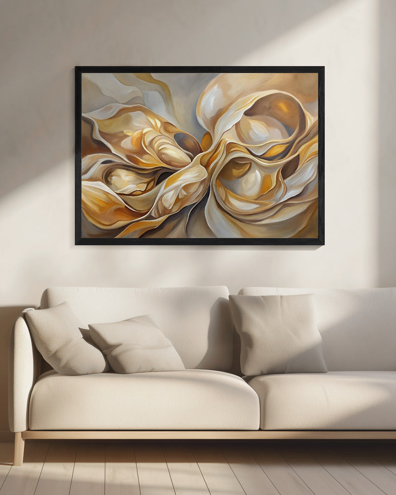 Artwork Ethereal Desert Waves20X16inches- Black Frame