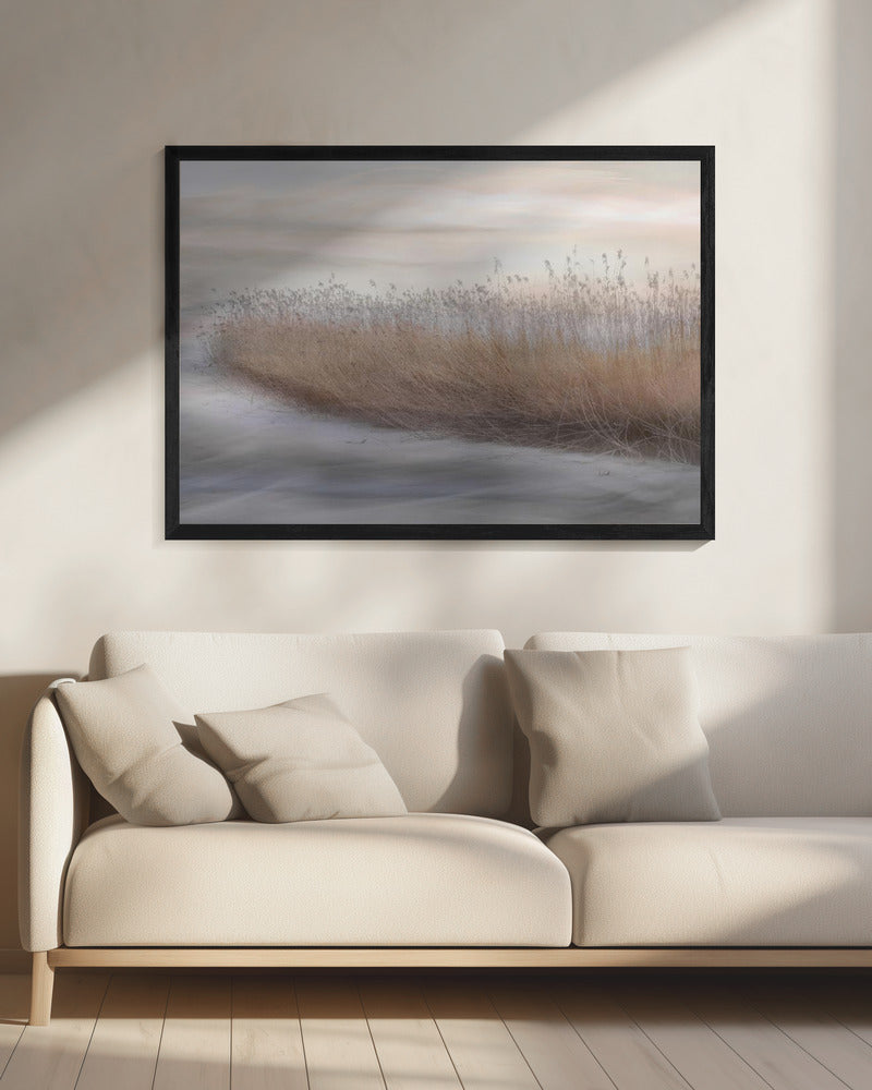 Artwork- Winter Reed-48X36inches-In White Floating Frame