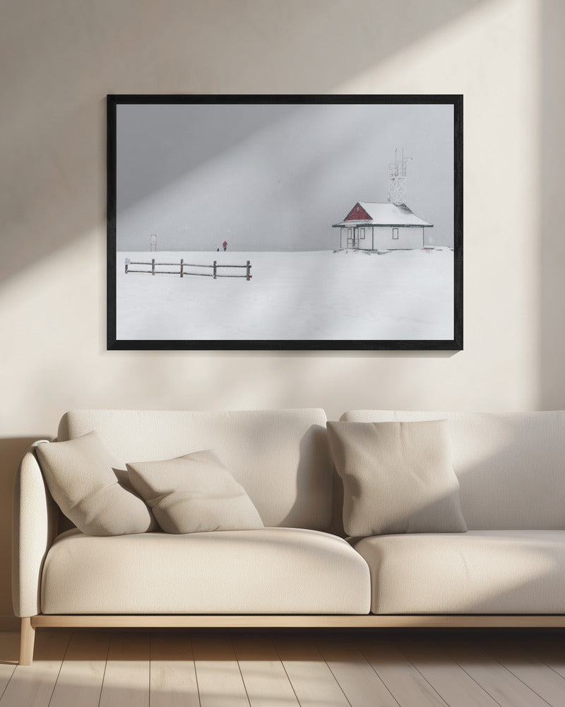 Guild House on the beach I-Wall Art In Black Floating Frame-20X16inches
