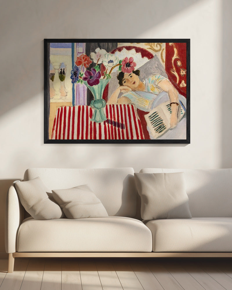 Artwork Femme Et Anémones 48X36-inches