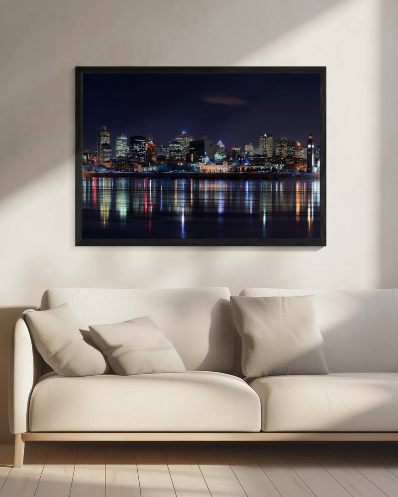 Artwork Montreal Night20X16inches- Black Frame