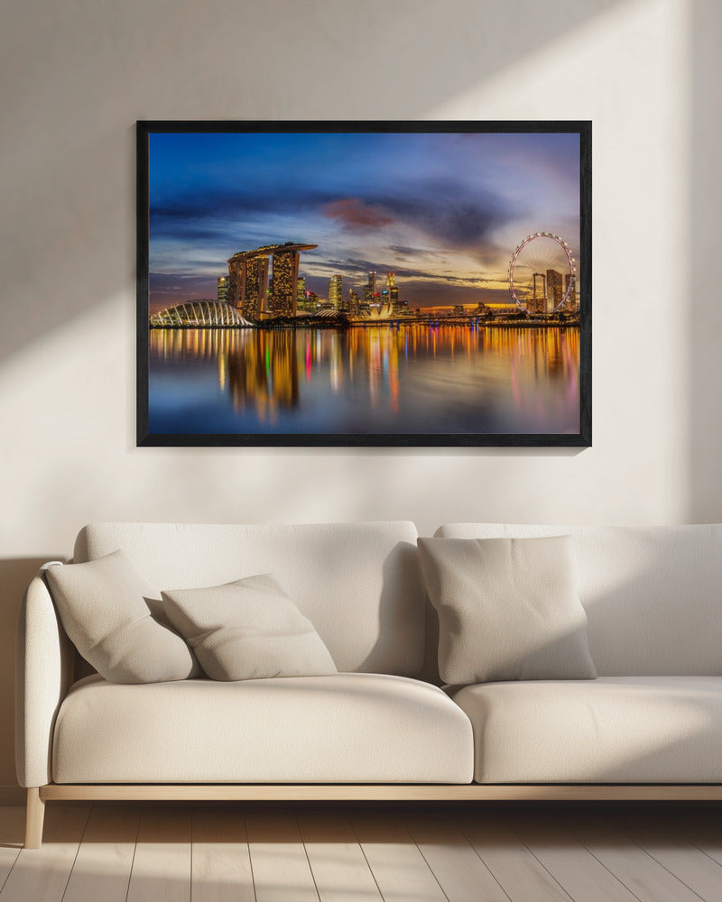Artwork Sunset by the Bay20X16inches- Black Frame