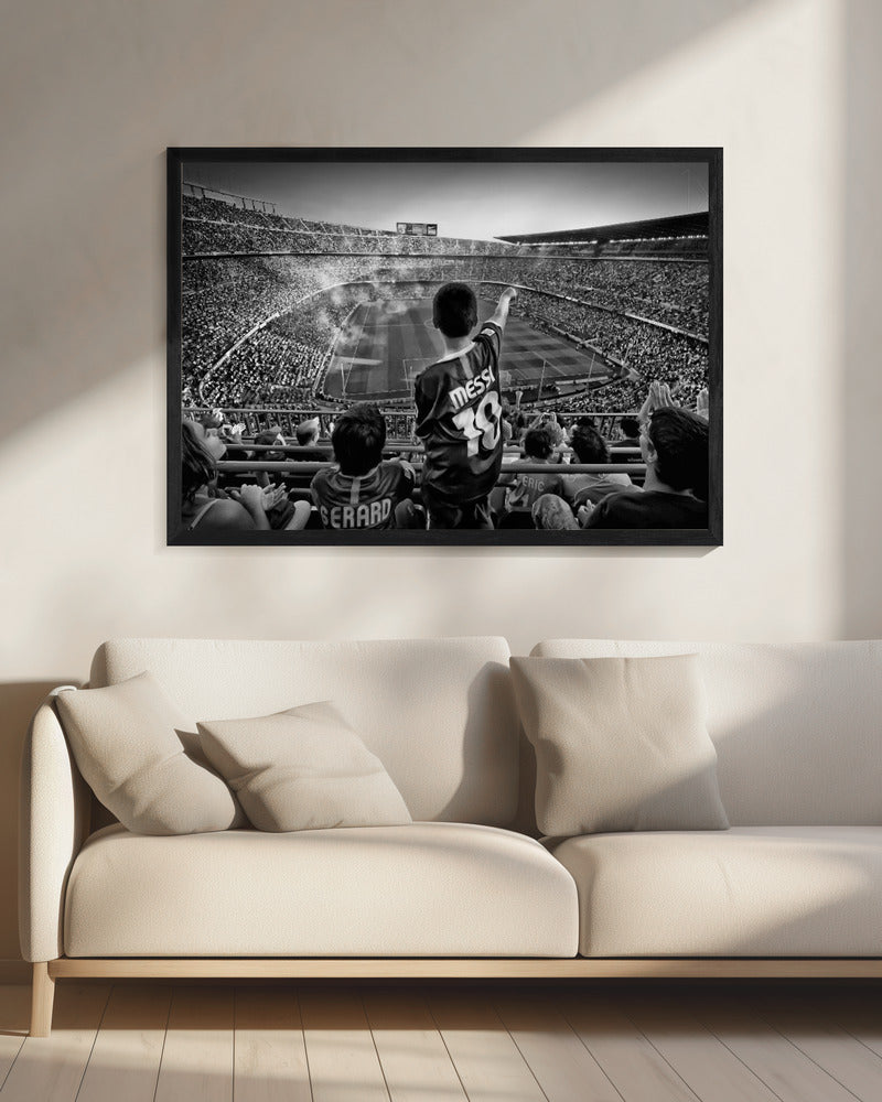 Artwork Cathedral of Football20X16inches- Black Frame