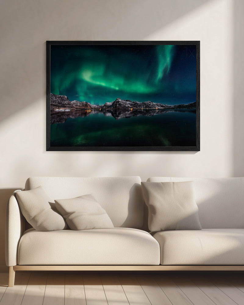 Lofoten Aurora Reflection Wall Artwork 0