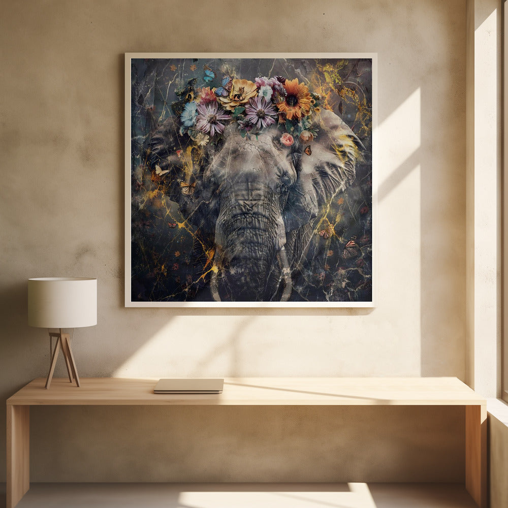 Elephant Animal Vintage Art Illustration Wallart 01 Wall Artwork 0