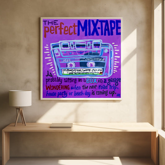 Mix Tape Wall Artwork In Black Floating Frame