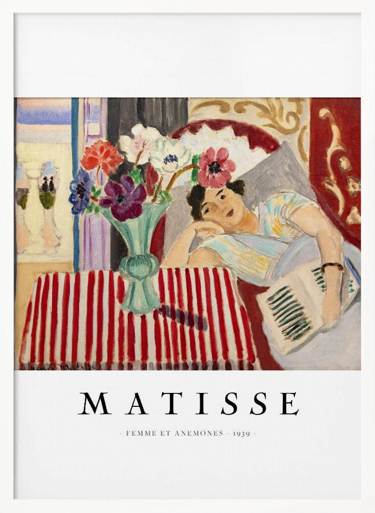 Artwork Femme Et Anémones Matisse 36X48-inches