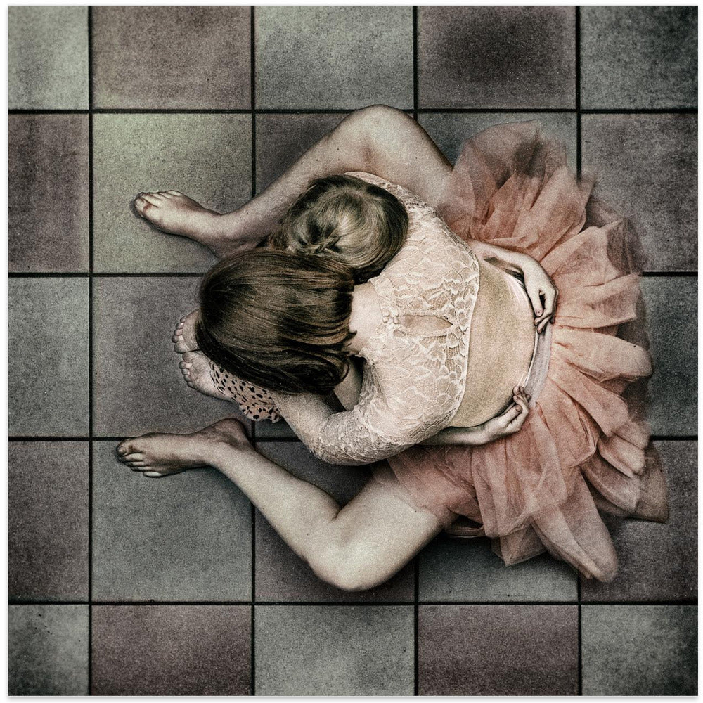 Artwork Mother and daughter24X24inches- White Frame