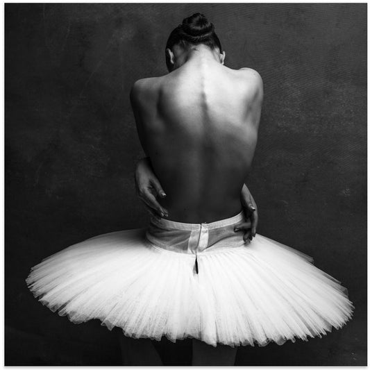Artwork- ballerina's back 3-24X24inches-In Black Floating Frame