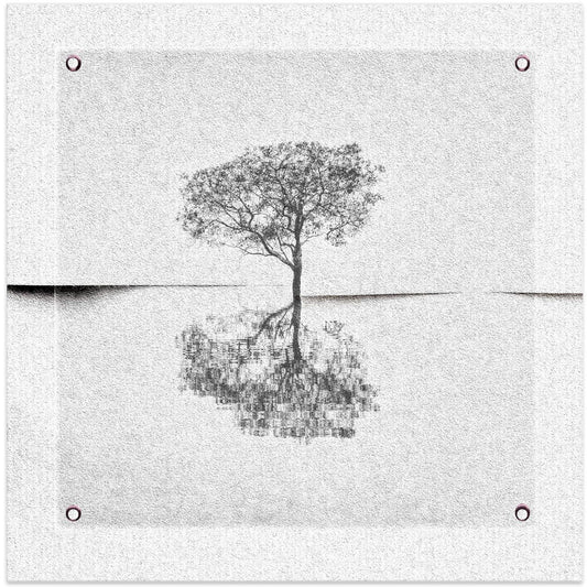 Artwork- Broken canvas.-24X24inches-In Black Floating Frame