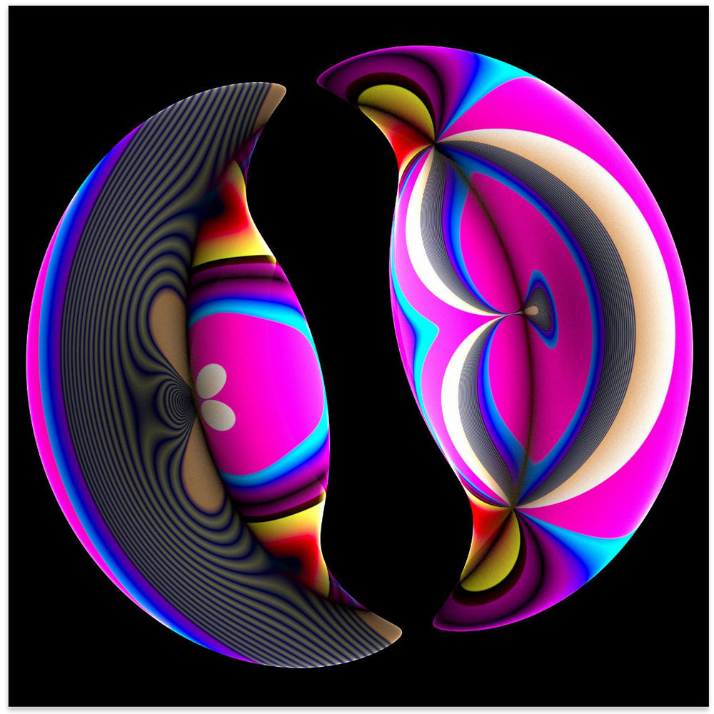 Broken Mirror Wall Artwork In White Floating Frame