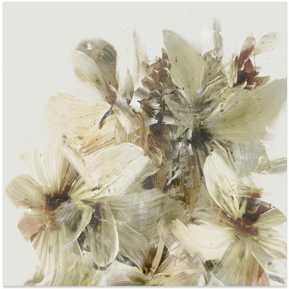 Hill Flowers Wall Artwork In Black Floating Frame