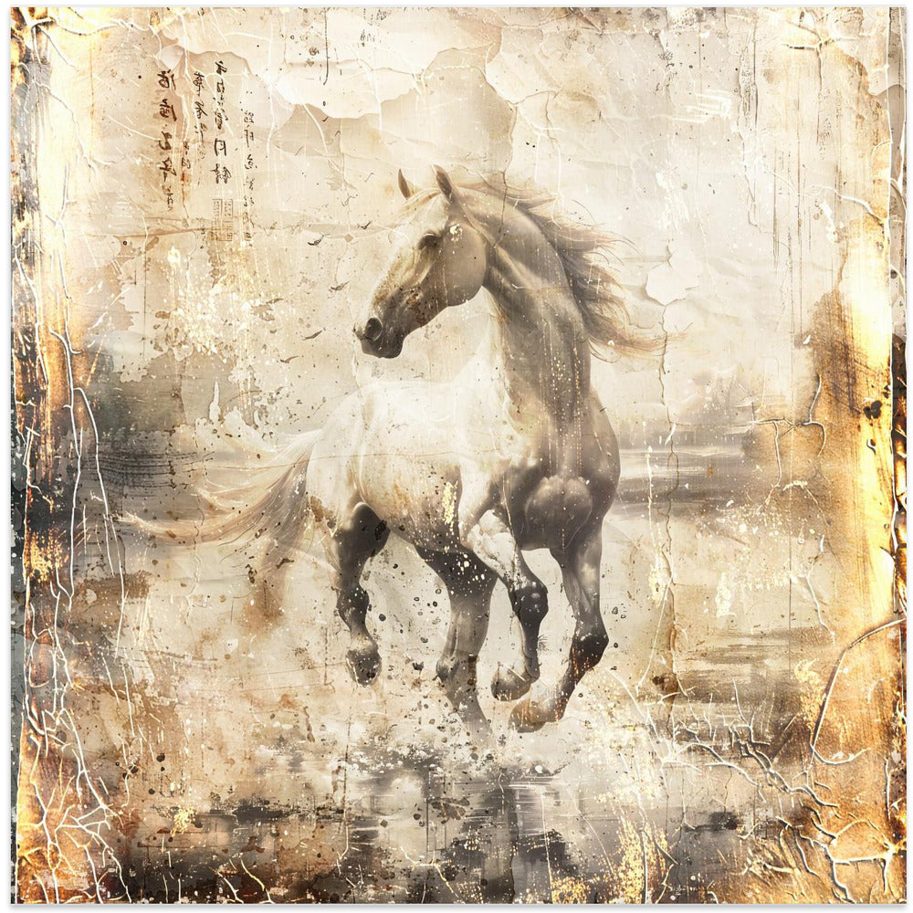 Sample white horses with dusty effect
