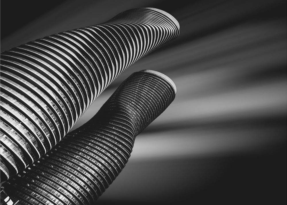 Twisted Towers Mississauga Wall Artwork In Black Floating Frame