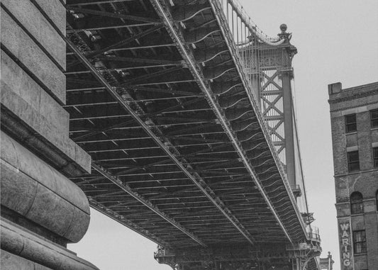 Artwork- Manhattan Bridge - Brooklyn New York-20X16inches-In Black Floating Frame