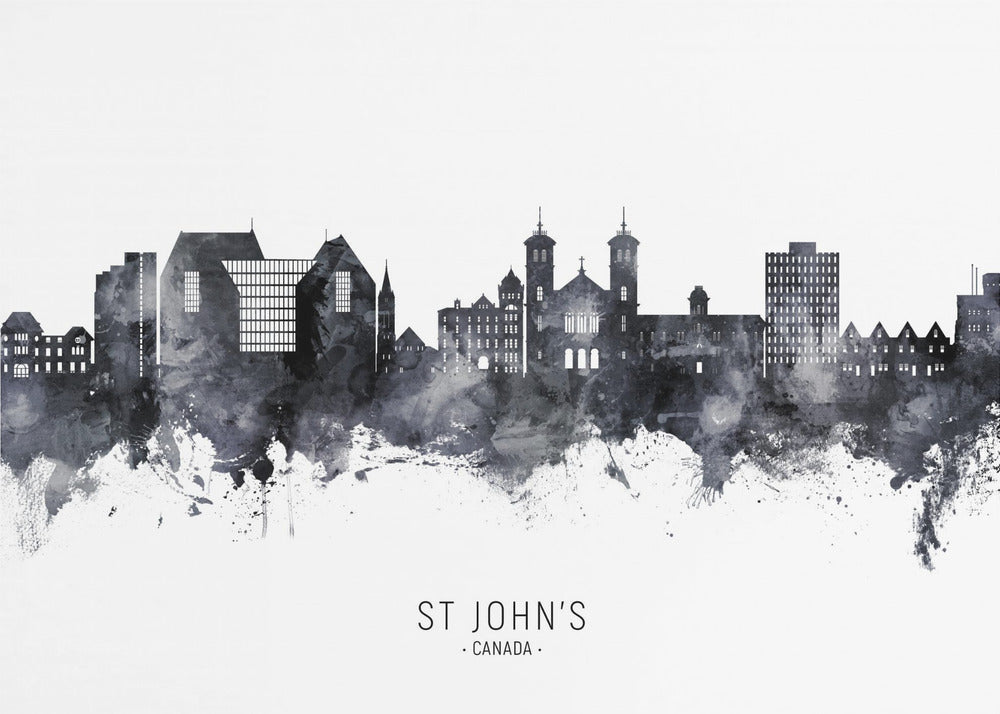 Wall art St John's Canada Skyline-48X36inches-Gallery Wrapped (Ready to Hang)