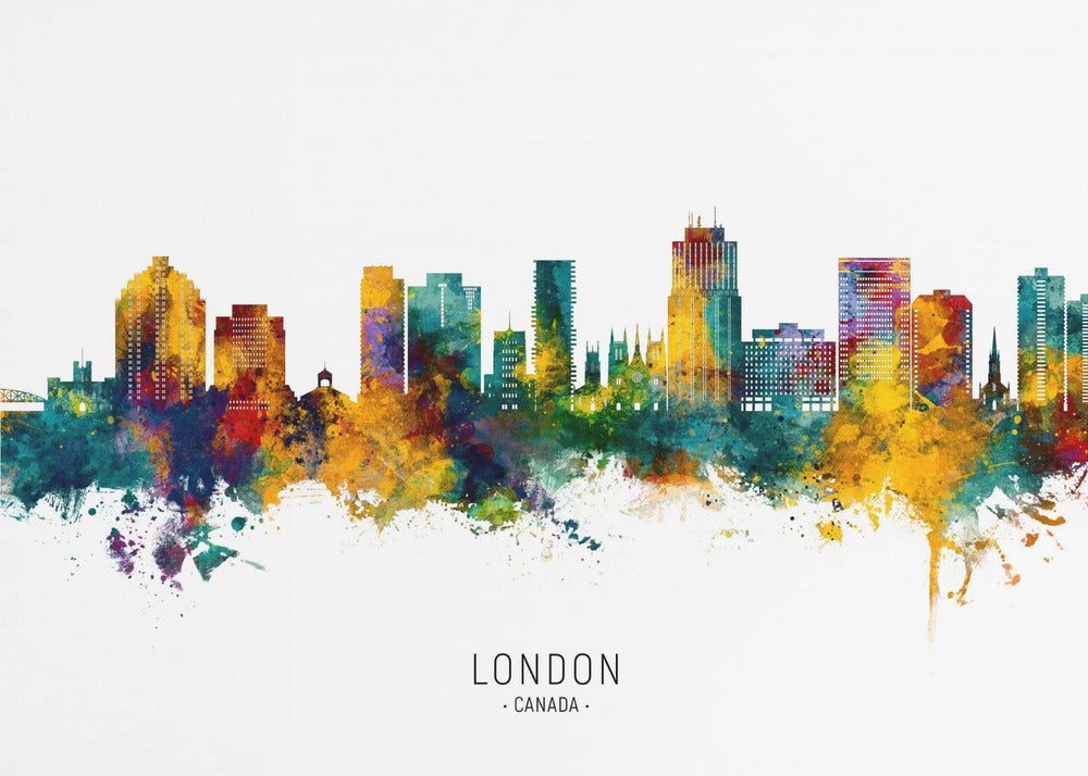 Wall art London Canada Skyline-48X36inches-Gallery Wrapped (Ready to Hang)
