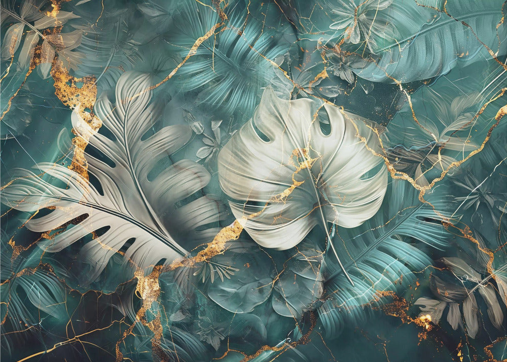 Artwork Jungle Leaves Art Illustration Wallart 2548X36inches- Unframed