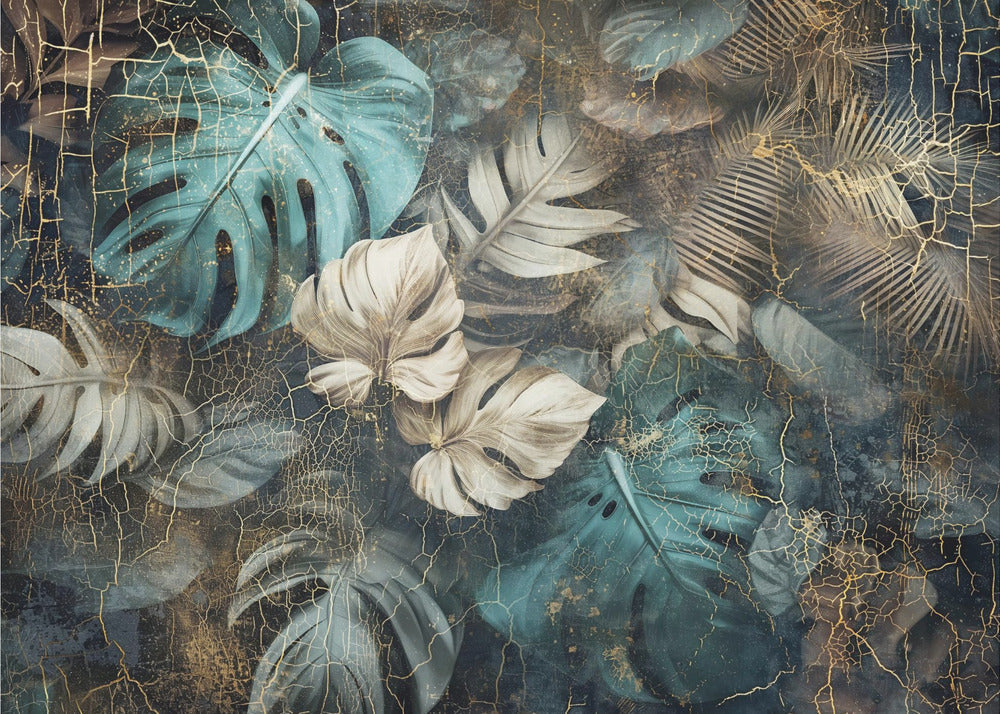 Artwork Jungle Leaves Art Illustration Wallart 2648X36inches- Unframed