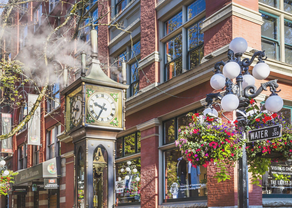 Wall art Historic Gastown Steam Clock in Vancouver-48X36inches-Gallery Wrapped (Ready to Hang)