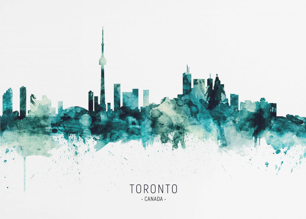 Wall art Toronto Canada Skyline-48X36inches-Gallery Wrapped (Ready to Hang)
