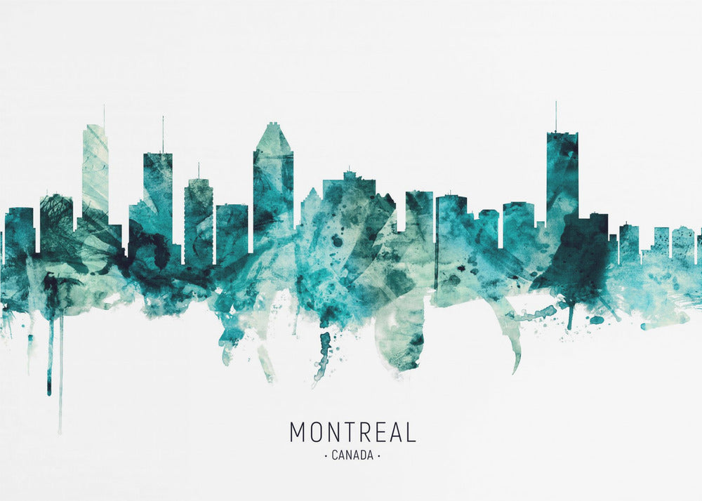 Wall art Montreal Canada Skyline-48X36inches-Gallery Wrapped (Ready to Hang)
