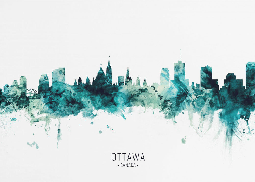 Wall art Ottawa Canada Skyline-48X36inches-Gallery Wrapped (Ready to Hang)
