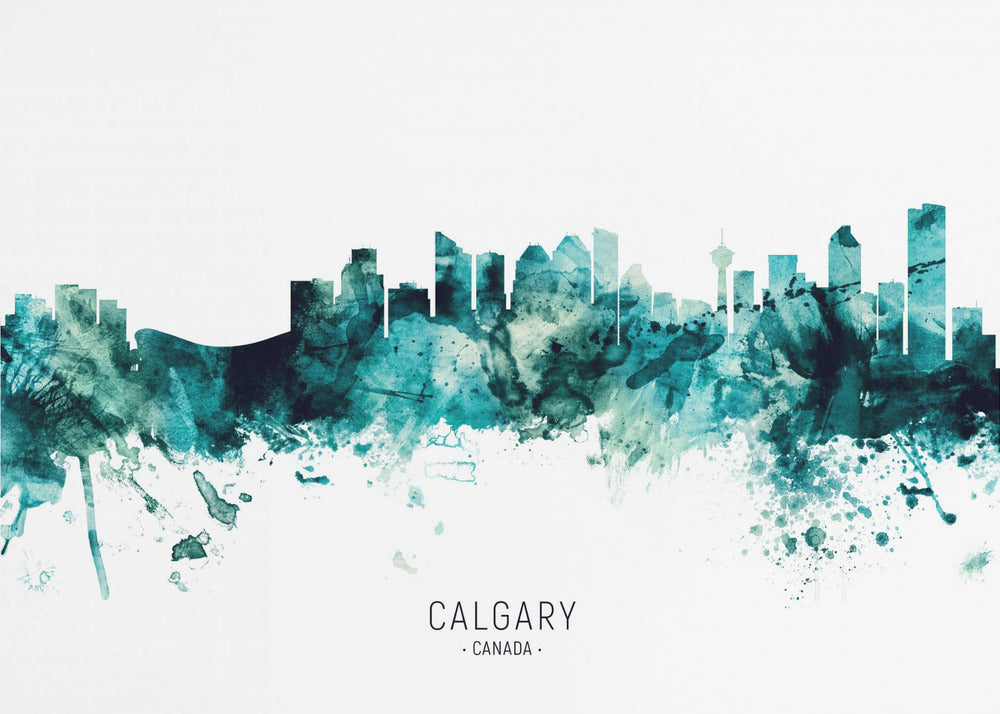 Wall art Calgary Canada Skyline-48X36inches-Gallery Wrapped (Ready to Hang)
