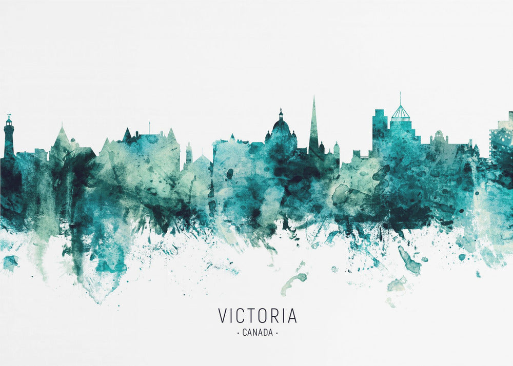 Wall art Victoria Canada Skyline-48X36inches-Gallery Wrapped (Ready to Hang)