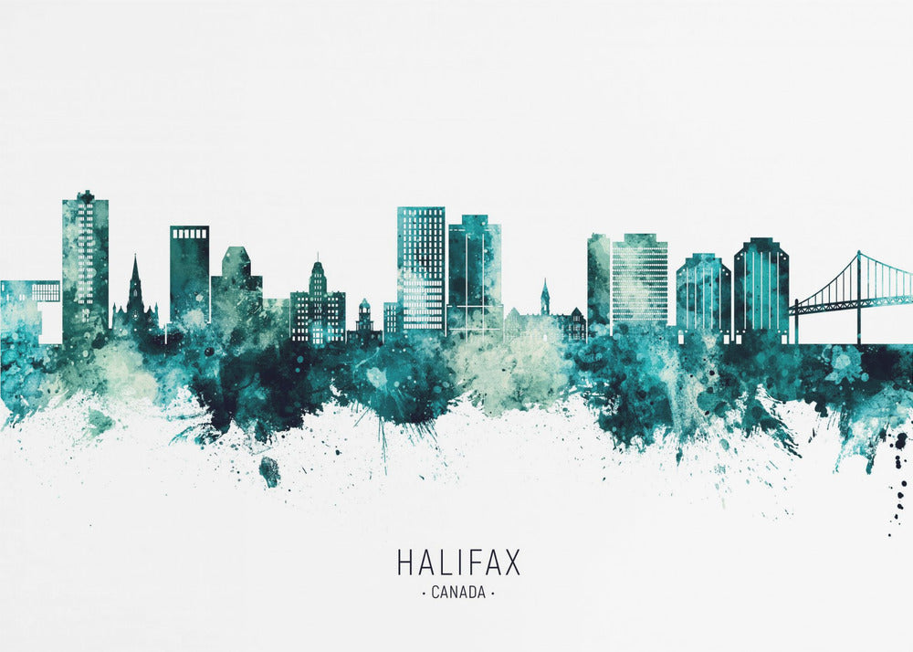 Wall art Halifax Canada Skyline-48X36inches-Gallery Wrapped (Ready to Hang)