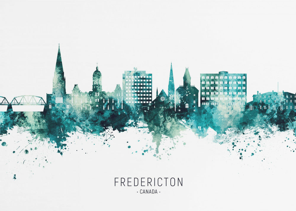 Wall art Fredericton Canada Skyline-48X36inches-Gallery Wrapped (Ready to Hang)